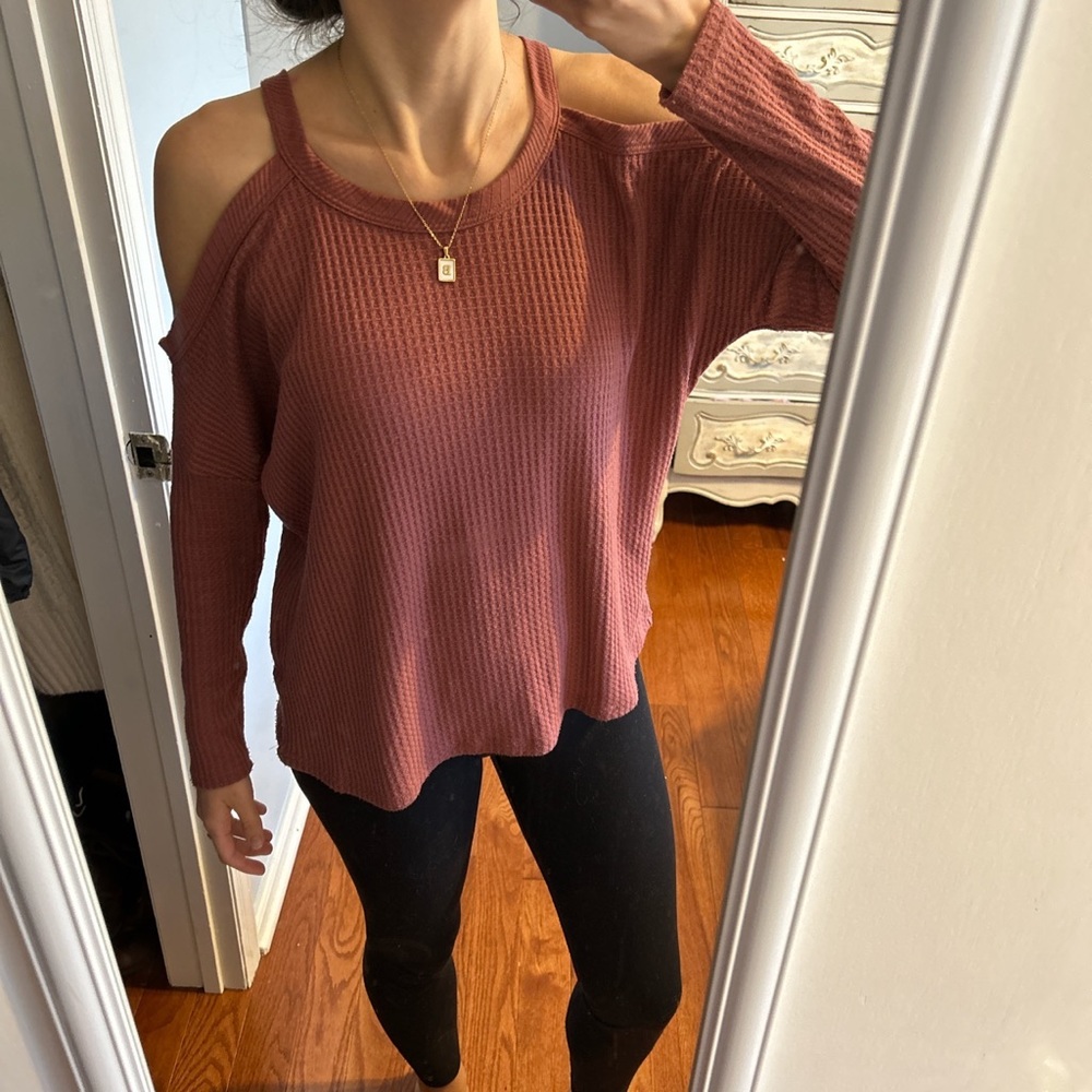 Paper Crane Over the Shoulder Long Sleeve Top